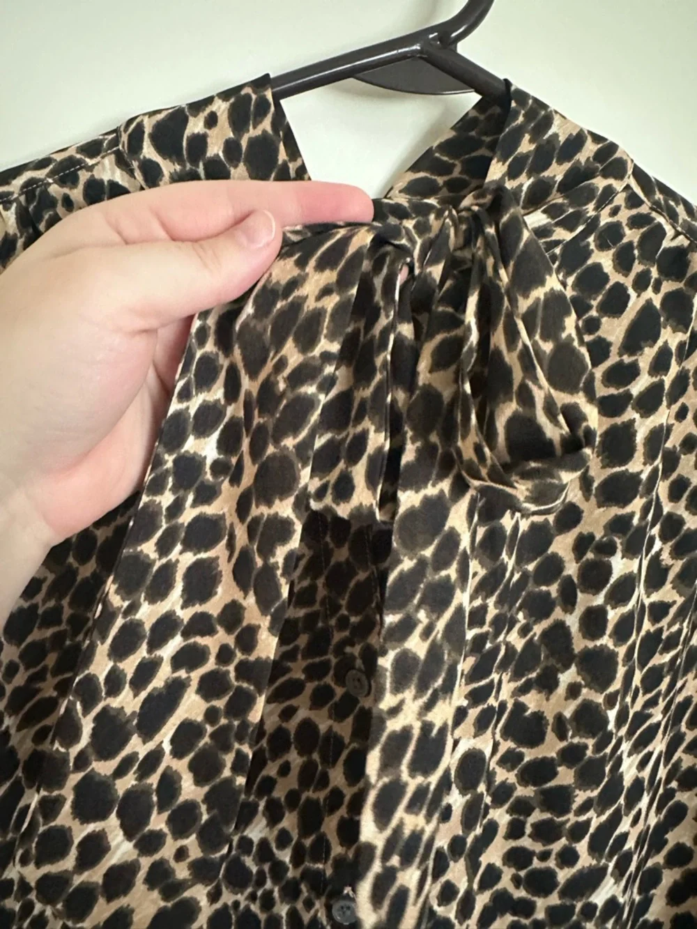 J. Crew Leopard-Print Bow Tie Blouse - Picture 2 of 5